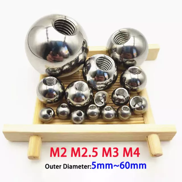 Stainless Steel Hole Ball Solid  Half Hole Steel Ball 1mm-50mm Thread M2/2.5/3/4