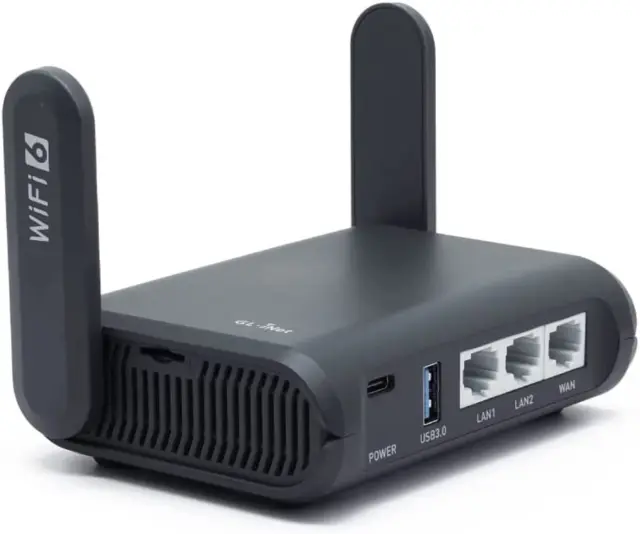 GL-AXT1800 Slate AX Wi-Fi 6 Gigabit Travel Router Extender/Repeater for Network