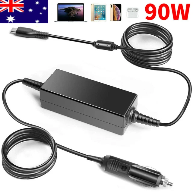 Car/Vehicle/Boat 90W Laptop Mains Charger USB-C Type C Power Adapter Supply Cord