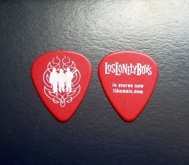 Los Lonely Boys Red Guitar Pick LLB 2004 Silhouette Flame Logo New
