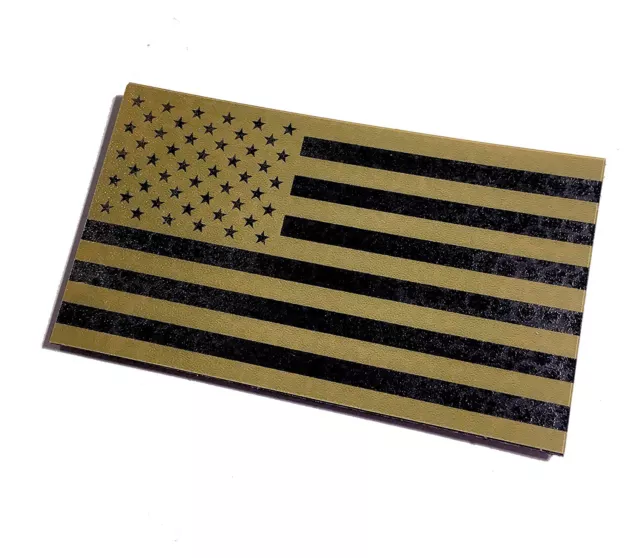 3.5x2 Inch Infrared Kryptek Yeti IR Reflective US Flag Patch forward or  Reverse 