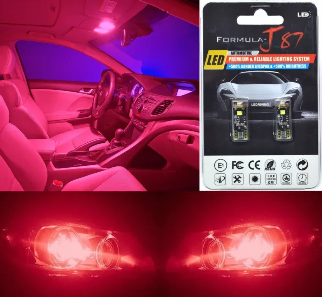 Canbus Error LED Light 194 Red Two Bulbs Interior Dome Replacement Lamp Upgrade