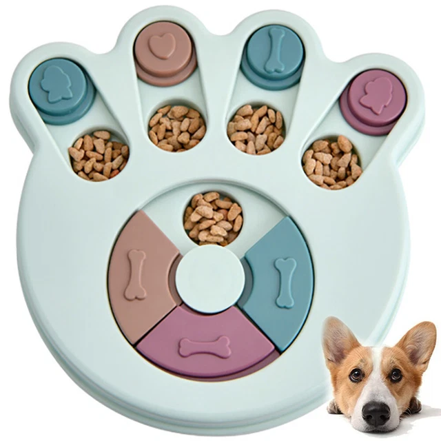 Gioco Educativo per Cani e Gatti Dispenser Crocchette Interattivo Animali Azzurr