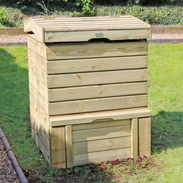 Wooden Beehive Slatted Garden Composter Wood Compost Bin