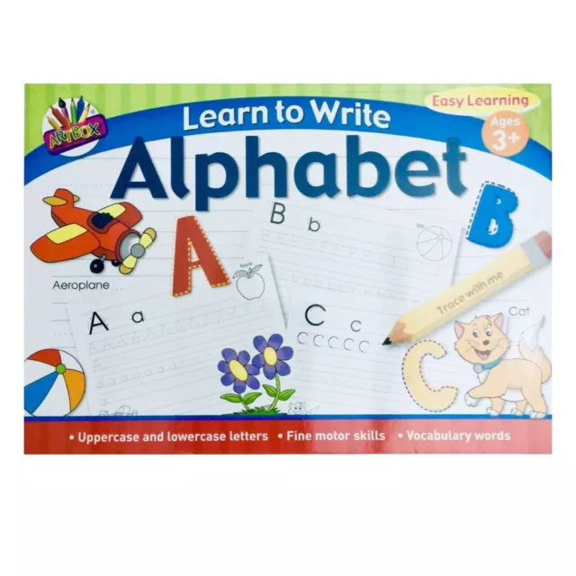 Learn To Write Kids Alphabet Handwriting Letters Practice A4 Pad Age 3+