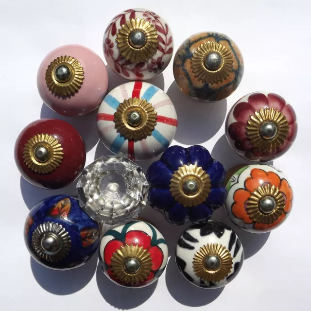 Ceramic porcelain cupboard china door knobs 12 types Glass doorknobs and pulls