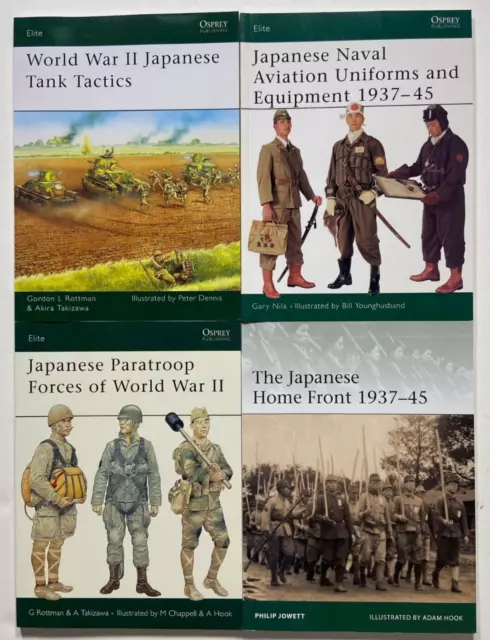 Osprey Elite 4 Book Lot WWII Japanese Tank Tactics Paratroop Forces Home Front