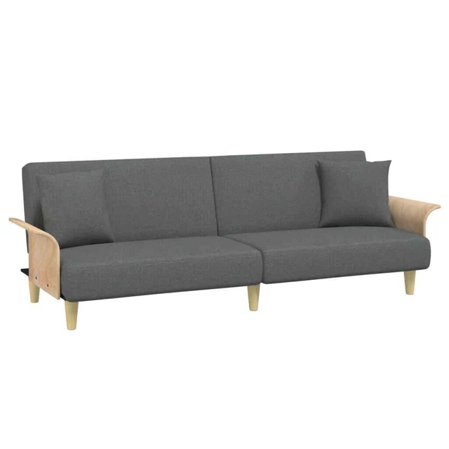 AX Divano Letto Ospiti Grigio 2 Cuscini 2 Schienali Separati Regolabili + 351844