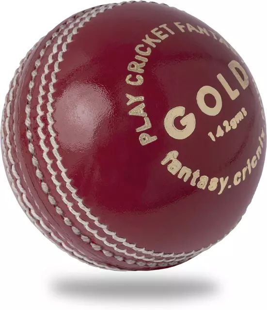 Cricnix Cricket Ball Gold Red Leather 142G (1-Pack/3-Pack/6-Pack) for School ...