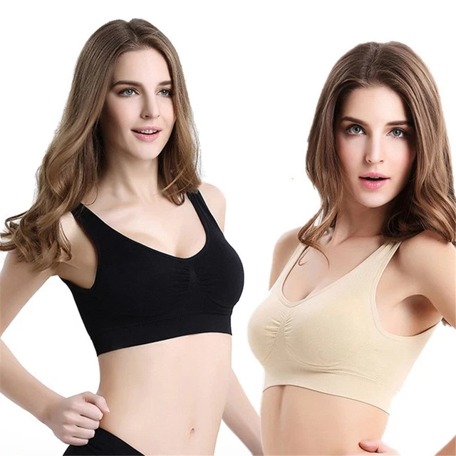 Strecken Crop-Top Nahtlos Komfort gepolstert Yoga-Tank Sport-BH For Women