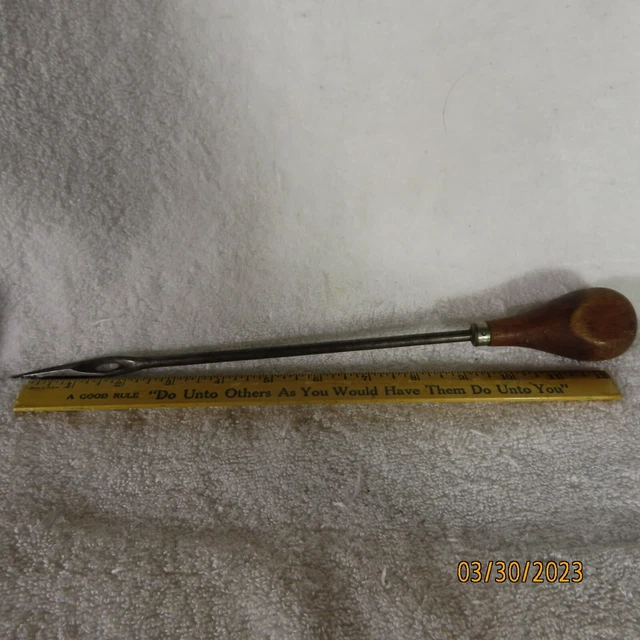 Herramienta de aguja náutica vintage Davis NY EE. UU. silla de montar de vela lona coser cuero