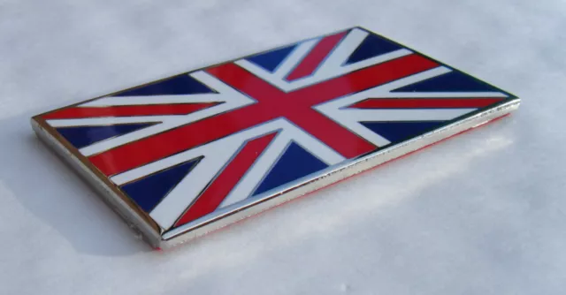 Union Jack Abzeichen Chrom Metall Farbe Emaille Emblem BRANDNEU