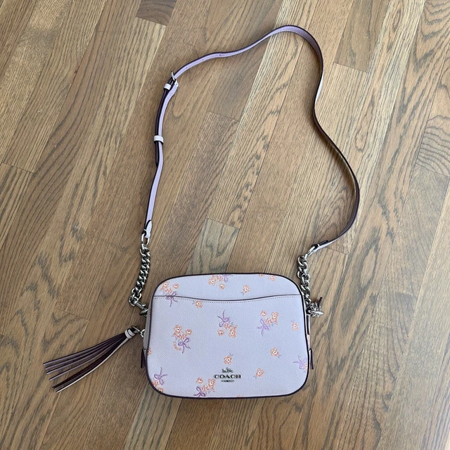 COACH Camera Crossbody Bag w Floral Bow Print & Tassel Ice Pink 29347 COACH Camera Crossbody Bag w Floral Bow Print & Tassel Ice Pink 29347