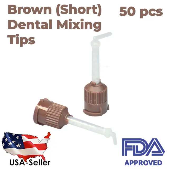 Brown (Short) Dental Impression Mixing Tips (50 pcs) (FDA)