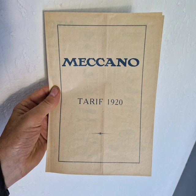 MECCANO rare TARIF 1920  La mécanique pour tous