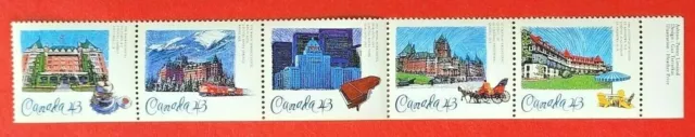 Canada Stamp #1471a (1467-1471) "Historic CPR Hotels" Strip of 5 MNH 1993