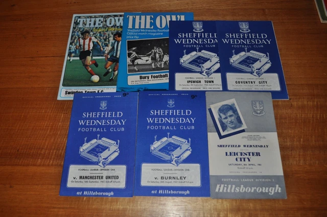 SHEFFIELD WEDNESDAY FOOTBALL programmes, 196179, 7 in total £4.99