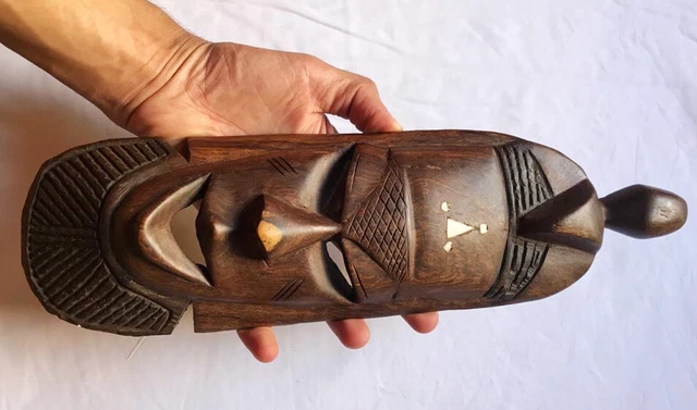 Old Tribal African  Carved Antique Look Hand Wooden Halloween  Mask Wall Hanging 2