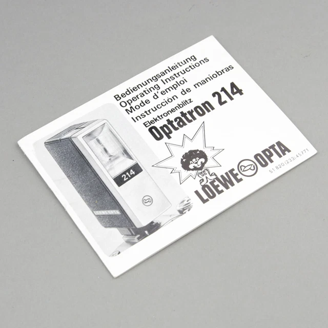 Optatron 214 Flash User / Instruction Manual / Guide / Booklet
