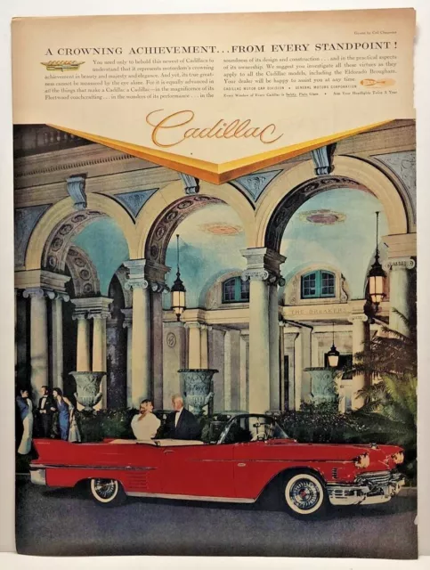 1950s Vintage CADILLAC Antique Magazine Automobile Print Ad - Full Page Color