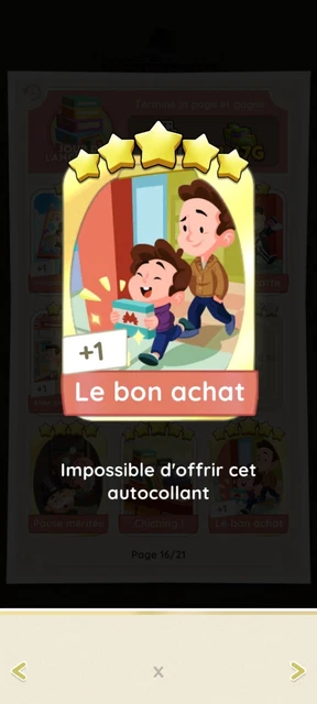 Carte à Collectionner Monopoly 'Pas Fan' 5 Étoiles - Neuf - Pour Compléter Votre Collection