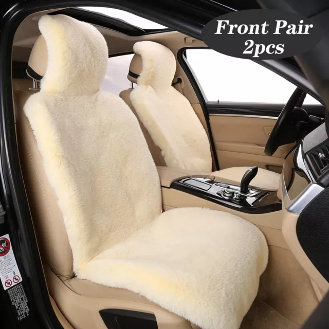 2* Plush Wool Seat Cover Set Fur Front Seat Cushion For Dodge Ram 1500 2500 3500