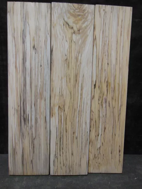 PK-829_ 3 Spalted BlackLine White Birch Boards:16 3/4"x 3 5/8,4 1/8,4" x 1 1/16" 2