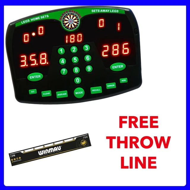 DART SCORER ELECTRONIC Scorer Darts Deluxe Free Throw line marker man