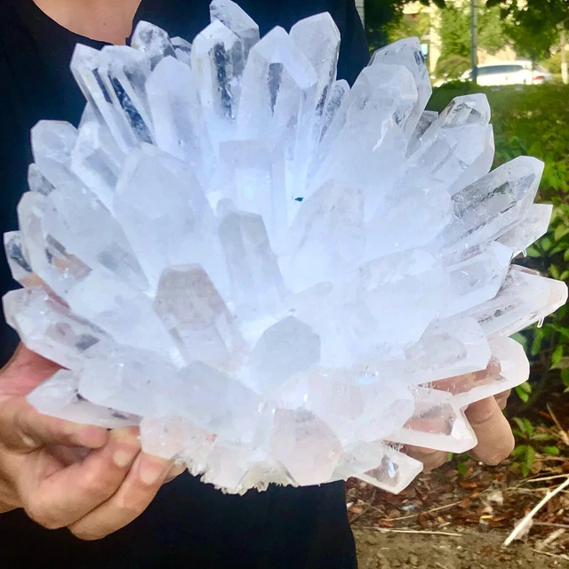 16.74LB  New Find White Phantom Quartz Crystal Cluster Mineral Specimen Healing