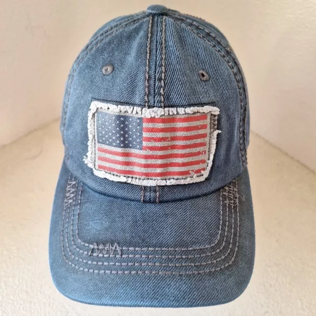 Pit Bull Hat American Flag Baseball Cap Distressed Adjustable Buckle Strap Hat