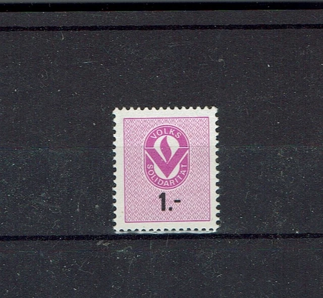 Spendenmarke der DDR " Volks - Solidarität - 1 .- " ungebraucht - ohne Gummi