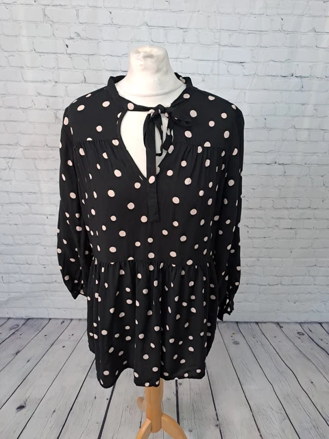 Dorothy Perkins Tall Maternity Black  Long Sleeve Blouse Womens Size 8 (FZ24)