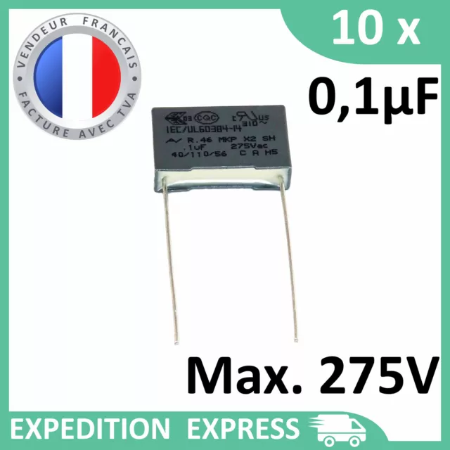 1x EE 0,1µF X1 250V~ BV7350 (0,1uF,100nF,Entstörkondensator,Kondensator,LED)X417
