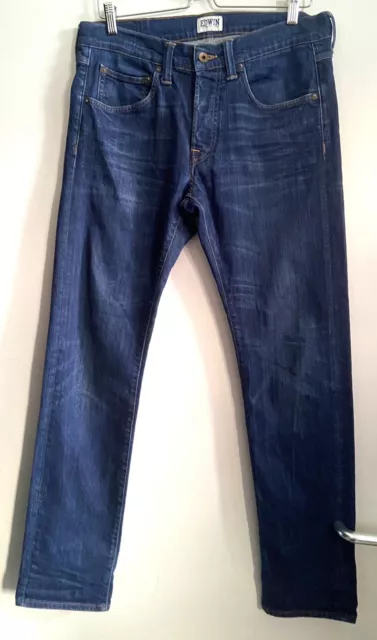 EDWIN ED-55 Relaxed Tapered Leg Indigo Denim Jeans W34” L32” Button Fly EXC.COND