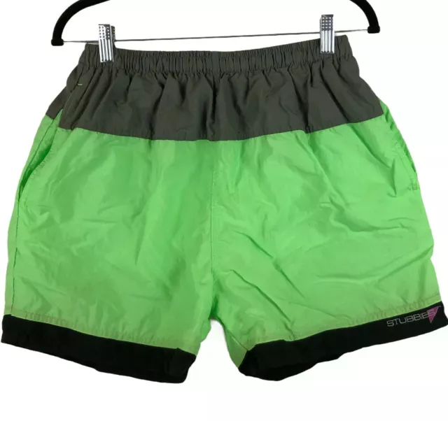 VTG STUBBIES MENS Size 36 Green Black Elastic Waist Pull On Swim Bathing  Shorts $22.49 - PicClick