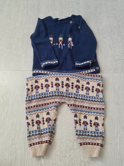 Solider 2-Teiliges Stricklook Outfit Baby Junge Neu Witout Etiketten Nächste Marke 6/9M