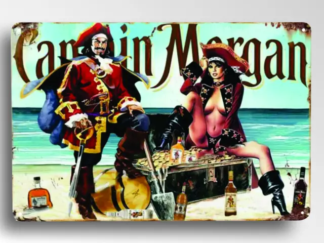 Captain Morgan Vintage Style Tin Metal Bar Sign Poster Man Cave Collectible New
