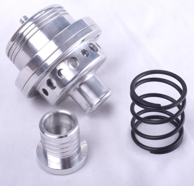 Turbo Dump Ventil 25mm Aluminium Silber Fitting Kit Blow Off BOV Federstumpf 3