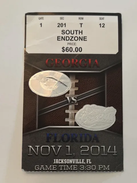 Georgia Bulldogs vs. Florida Gators College Football Ticket Stub - Nov. 1, 2014