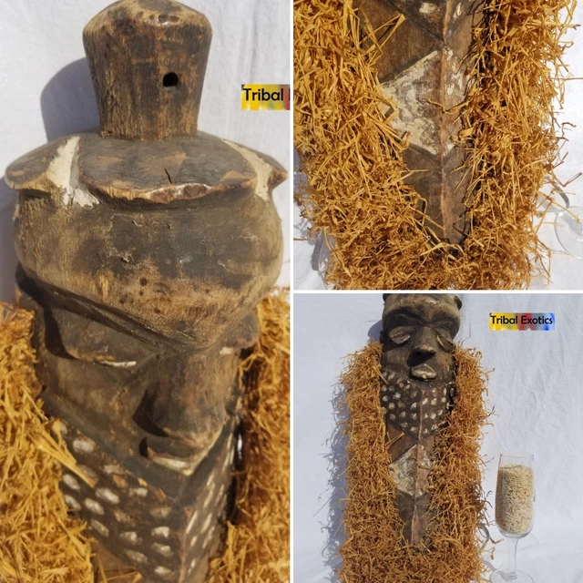 SOLEMN Bapende Pende Raffia Mask Figure Sculpture Statue Fine African Art