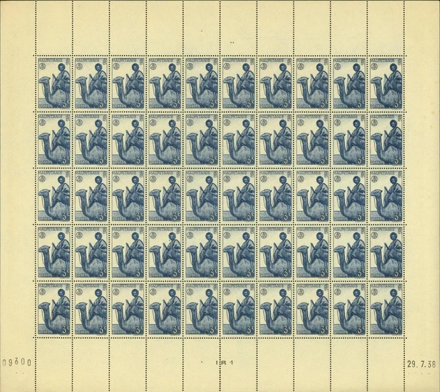 Mauritania -French Colony 1938- MNH. Yvert Nr.: 74. Sheet of 50.(EB) MV-17574