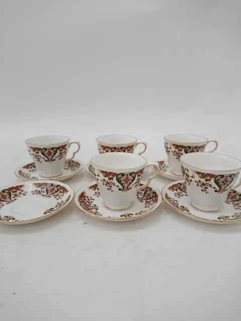 Vintage Rare Colclough Royale Bone China Floral 11pc Tea Cup & Saucers Set