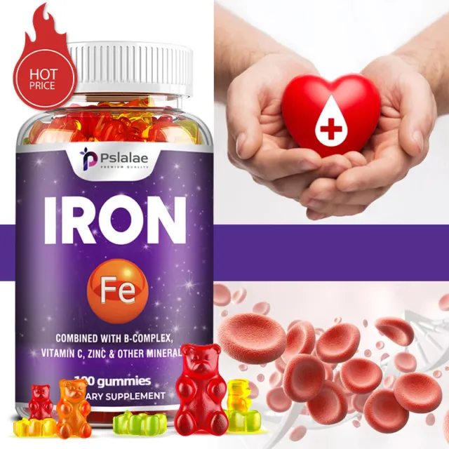 Iron Gummies - with Vitamin C - Energy and Immune Support Hemoglobin Production