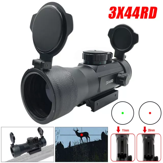 Tactical 3X Magnified 3X 44RD Adjustable Red Green Dot Reflex Sight Optic Scope