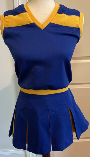 Cheerleader Supply Co Small Cheerleader Yellow Blue Skirt Shirt Bloomers Costume