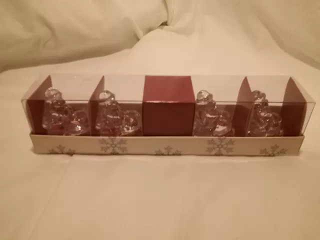 Williams Sonoma Santa Pequeños Portavelas Cónicas Nuevo en Caja Juego de 4
