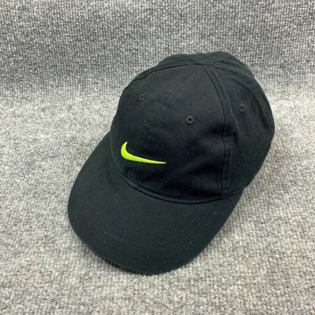 Nike Hat Cap Strap Back Adjustable Youth Boys Black 4-7 Yellow Swoosh