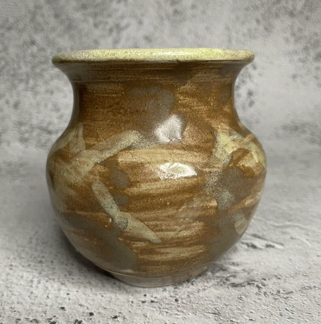 Petit vase en grés émaillé de La Borne signé PL - à identifier