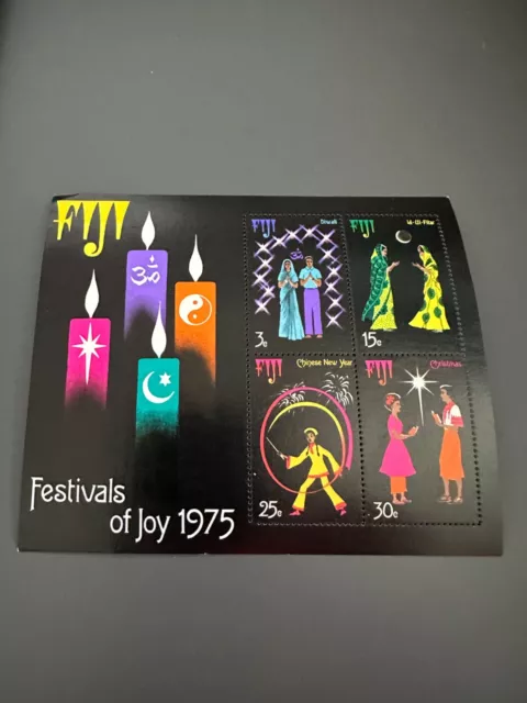 Mini hoja Fiji Festival of Joy 1975 como nueva