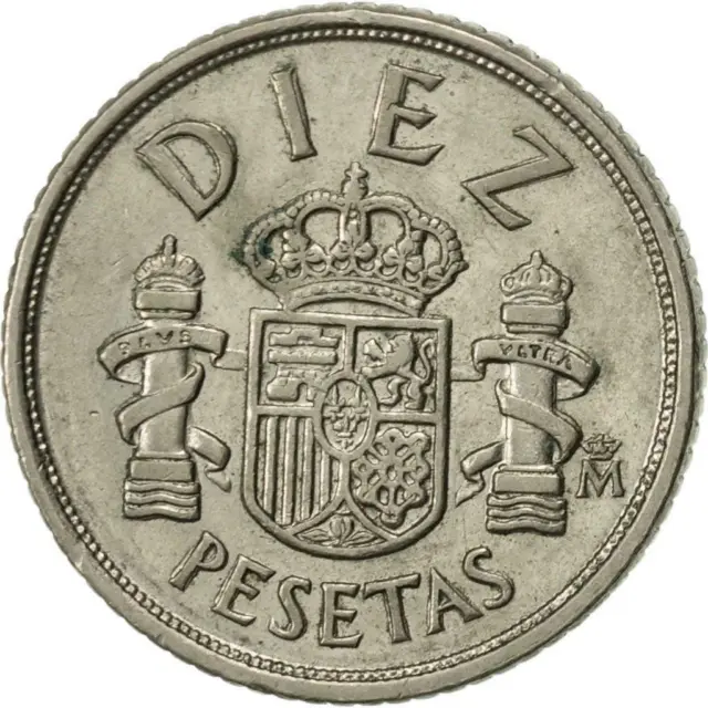 Spain 10 Pesetas - Juan Carlos I Type 1 denomination Coin KM827 1983 - 1985